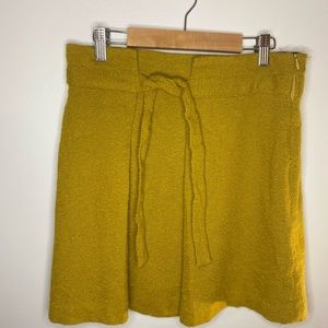 90s does 60s Vintage Milly of New York Black White Chevron Wool Mini Skirt w Gold Hardware Silk Lining Size 8